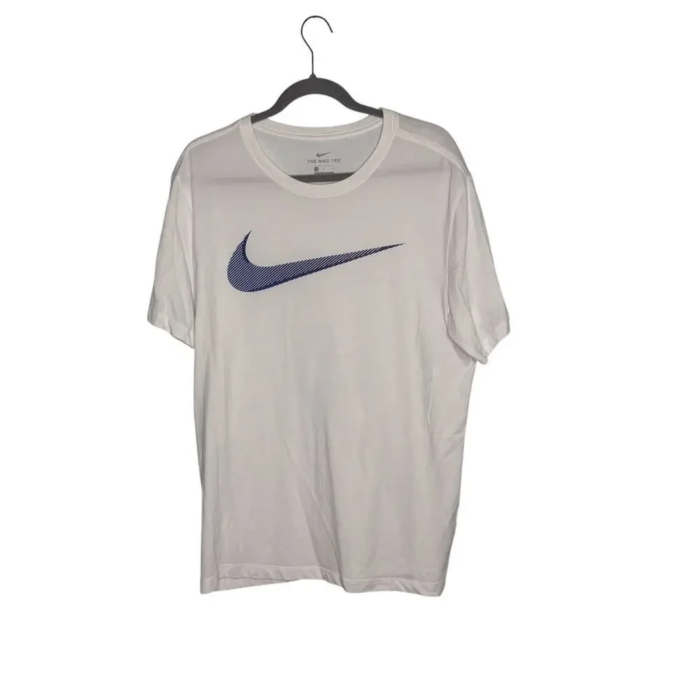 Nike Men's Dri-Fit Short Sleeve Logo Training T-Shirt White Size Large